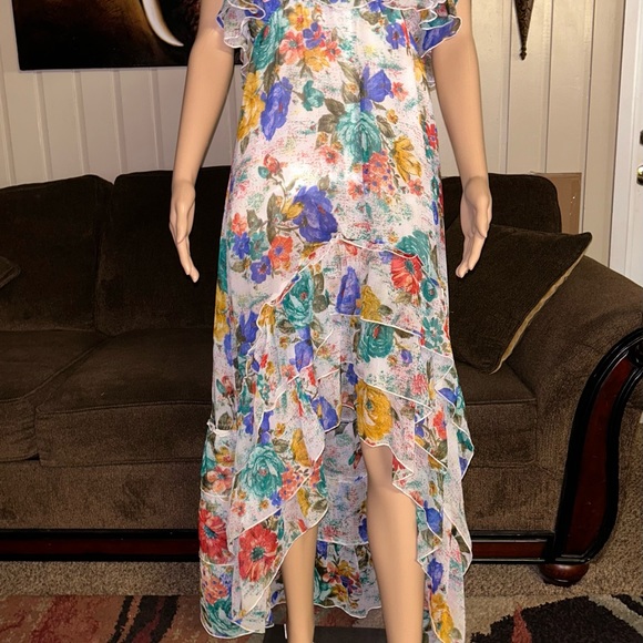 Milly • Medium • Multi-Colors • Floral • Maxi • Asymmetrical • Dress - Picture 5 of 16